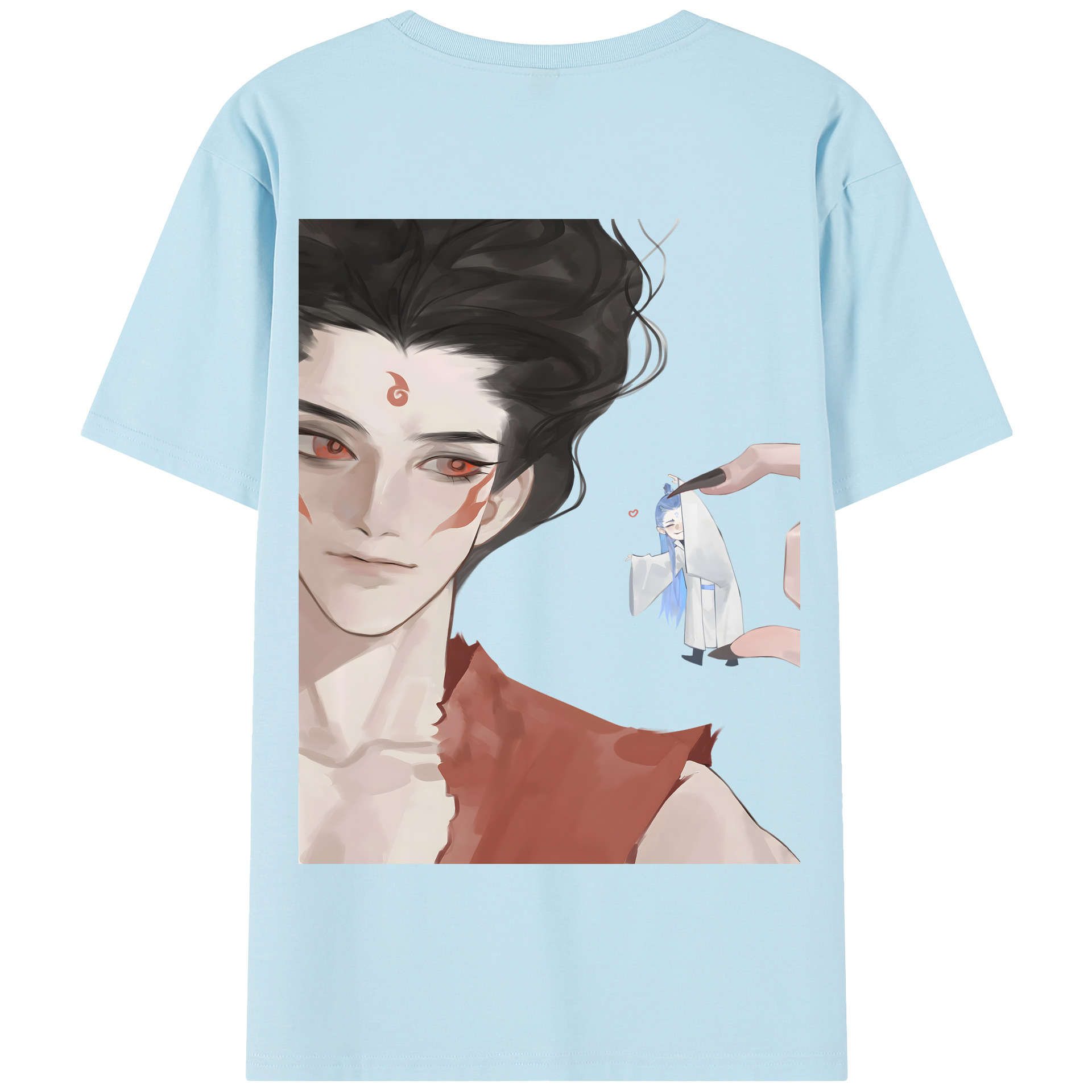 （画像用） Ne Zha 2 ナタ 魔童の大暴れ 綿100％半袖Tシャツ（背面プリント）